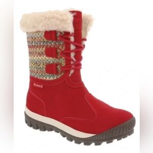 Mint BEARPAW Ophelia Boot Snow Winter Red Suede Leather Shearling Wool Lined